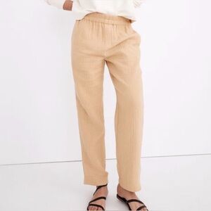 Madewell Women’s Medium Lightspun Tapered Huston Pull-On Crop Pants Desert Dune